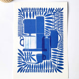 Coffee In Cobalt | A4 Art Print